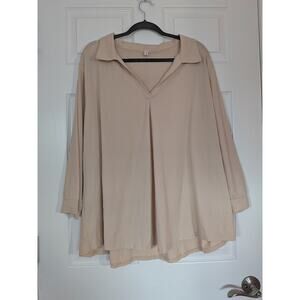 New Choice beige long sleeve blouse